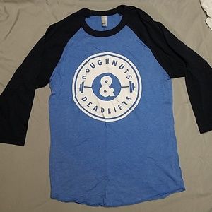 Doughnuts and Deadlifts baseball tee